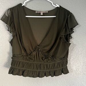 Gypsies & Moondust Olive Green Blouse – Size L